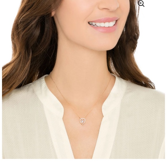 Swarovski Sparkling Dance Heart Rose Gold Necklace - Picture 3 of 8